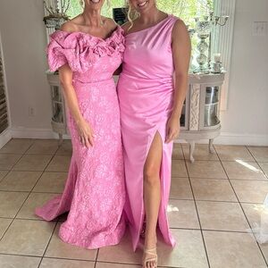 Show Me Your MuMu Pink One Shoulder Dress - Jodie in Pink Luxe Satin